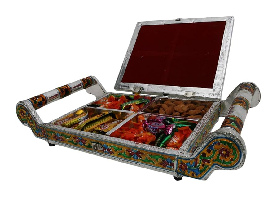 Traditional Dry Fruit box with rajasthani Meenakari Work - Image 3