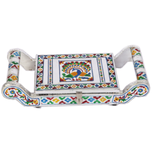white-metal-meenakari-dryfruit-box-with-handles-on-both-sides